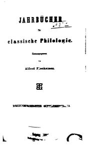 Cover of: Jahrbücher für classische Philologie by Alfred Fleckeisen