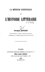 Cover of: La méthode scientifique de l'histoire littéraire by Georges François Renard