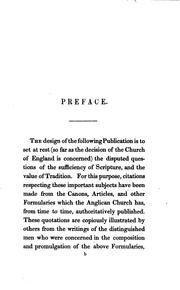 Cover of: The judgment of the Anglican Church ... on the sufficiency of holy Scripture, and the authority ...