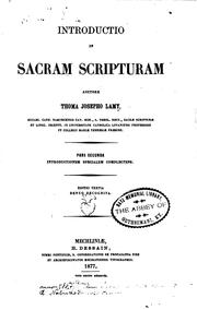 Cover of: Introductio in sacram Scripturam