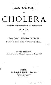 Cover of: La Cura del cholera mediante l'ipodermoclisi e l'enteroclisi nota