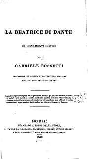 La Beatrice di Dante by Gabriele Pasquale Giuseppe Rossetti