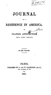 Cover of: Journal of a Residence in America