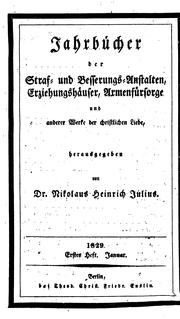 Cover of: Jahrbücher der Straf- und Besserungs-anstalten, Erziehungshäuser, Armenfürsorge, und anderer ...
