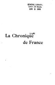 Cover of: La Chronique de France