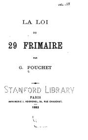 Cover of: La loi du 29 frimaire
