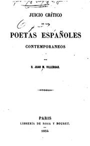 Juicio crítico de los poetas españoles contemporaneos by Juan Martínez Villergas