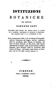 Cover of: Istituzioni botaniche by Gaetano Savi