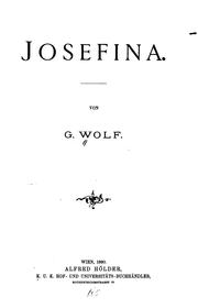 Cover of: Josefina: Von G. Wolf