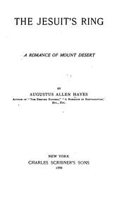 Cover of: The Jesuit's Ring: A Romance of Mount Desert