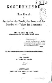 Cover of: Kostümkunde: Handbuch der Geschichte der Tracht, des Baues und des Geräthes ...