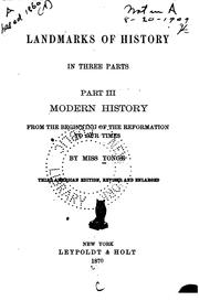 Cover of: Landmarks of history: In Three Parts