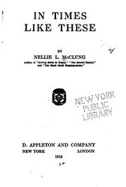 Cover of: In Times Like These, by Nellie L. McClung