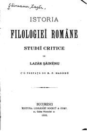 Cover of: Istoria filologieě române: studiĭ critice