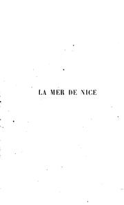 Cover of: La mer de Nice: lettres à un ami