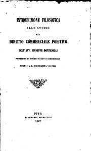Cover of: Introduzione filosofica allo studio del diritto commerciale positivo