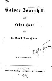 Cover of: Kaiser Joseph II. Und seine Zeit by Carl Ramshorn