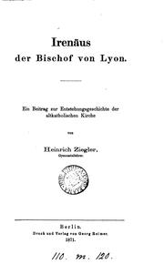 Cover of: Irenäus der Bischof von Lyon