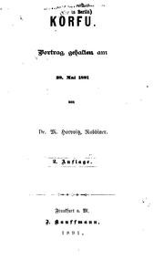 Cover of: Korfu: Vortrag, gehalten am 28. Mai 1891