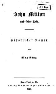 Cover of: John Milton und seine Zeit: Historischer Roman