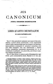 Cover of: Jus canonicum juxta ordinem Decretalium: recentioribus sedis apostolicae ...