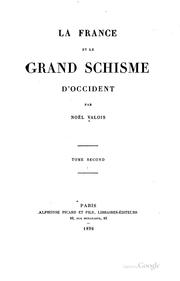 Cover of: La France et le grand schisme d'Occident
