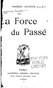 Cover of: La force du passé