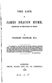 Cover of: The life of James Deacon Hume by Charles Badham