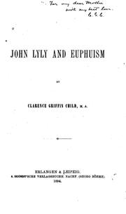 Cover of: John Lyly and Euphuism