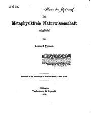 Cover of: Ist metaphysikfreie Naturwissenschaft möglich?