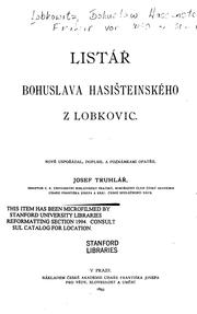 Cover of: Listář Bohuslava Hasišteinského z Lobkovic