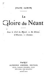 Cover of: La gloire du néant