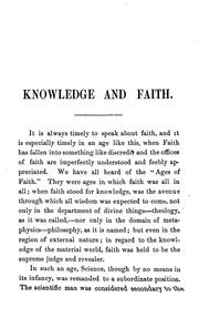 Cover of: Knowledge and Faith: And Other Discourses