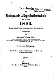 Cover of: Jahrbuch für Photographie und Reproduktionstechnik für das Jahr... by Josef Maria Eder