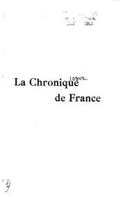 Cover of: La Chronique de France by Pierre de Coubertin