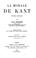 Cover of: La morale de Kant: étude critique