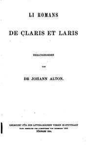 Cover of: Li romans de Claris et Laris