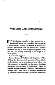 Cover of: The Land and Landlordism