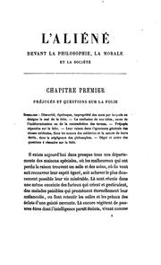 Cover of: L'aliéné devant la philosophie, la morale et la société by Albert Lemoine, Albert Lemoine