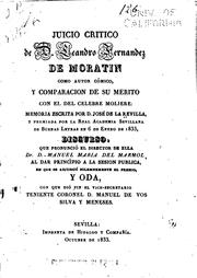 Cover of: Juicio critico de D. Leandro Fernández de Moratín, como autor cómico, y ...