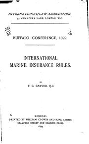 Cover of: International Marine Insurance Rules