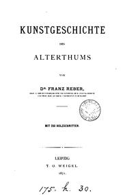 Cover of: Kunstgeschichte des Alterthums
