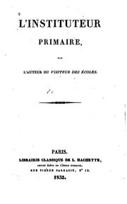 Cover of: L'Instituteur primaire by Jacques Matter
