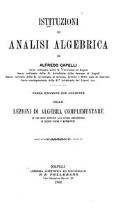 Cover of: Istituzioni di analisi algebrica ..