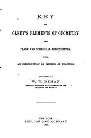 Cover of: Key to Olney's Elements of Geometry and Plane and Spherical Trigonometry, with an Introduction ... by Wooster Woodruff Beman