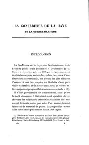 Cover of: La conférence de La Haye et la guerre maritime ...