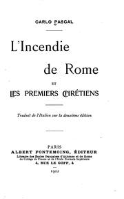 Cover of: L'incendie de Rome et les premiers chrétiens by Carlo Pascal