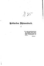 Cover of: Kritisches Skizzenbuch