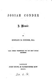 Cover of: Josiah Conder, a memoir