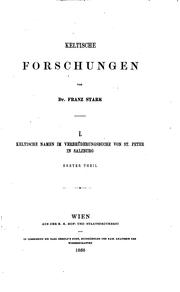 Cover of: Keltische Namen im Verbrüderungsbuche von St. Peter in Salzburg